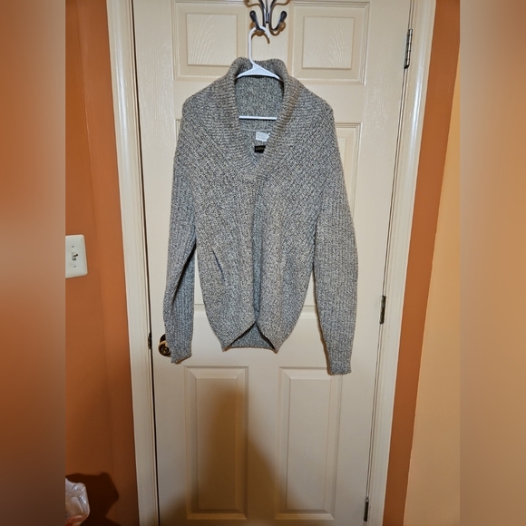 Mens Vtg. 1970's Gray Brooks Brothers Brooksgate Pure Wool Shawl Sweater Size M